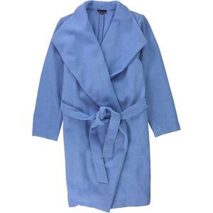Alfani Womens Drape-Front Wrap Jacket, medblue, S/M